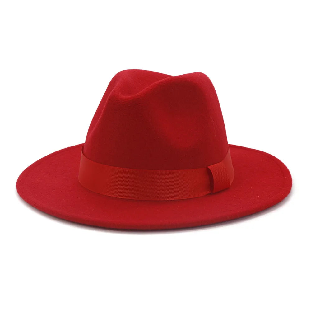 Limettengrüner Filz-Fedora – Breitkrempiger Trilby mit Hutband