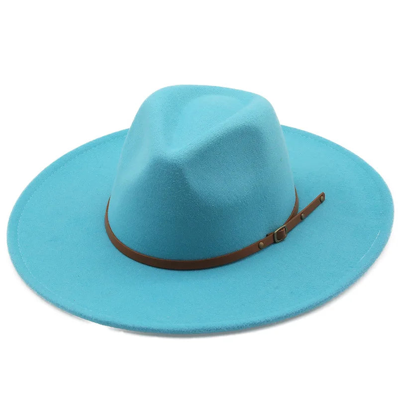Klassischer Filz-Fedora – Breitkrempiger Jazzhut für Damen & Herren