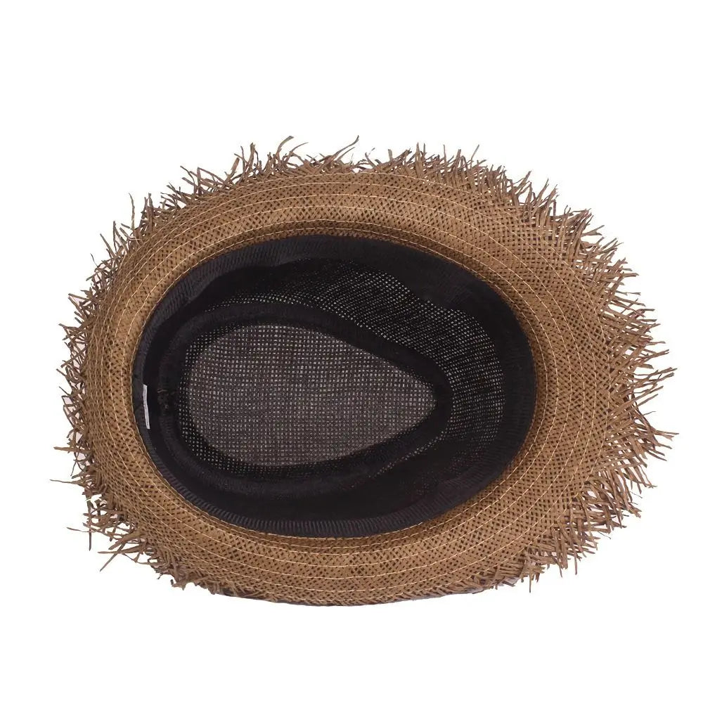 Breitkrempiger Stroh-Cowboyhut – Unisex Sommer-Sonnenhut