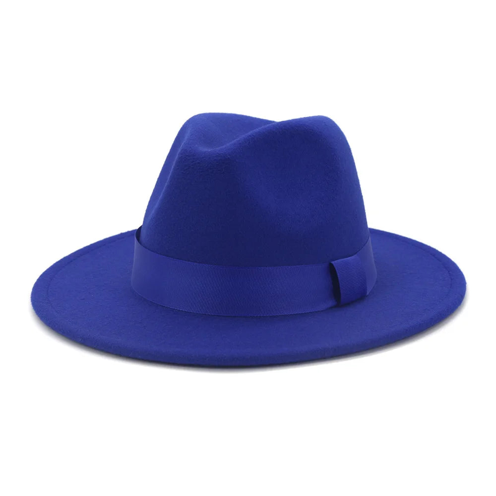 Limettengrüner Filz-Fedora – Breitkrempiger Trilby mit Hutband