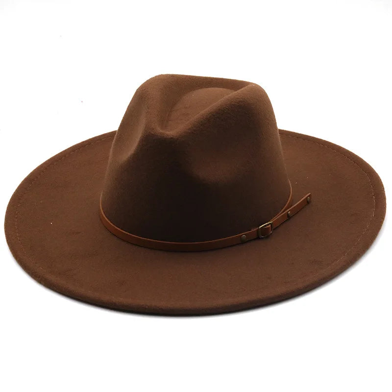 Klassischer Filz-Fedora – Breitkrempiger Jazzhut für Damen & Herren