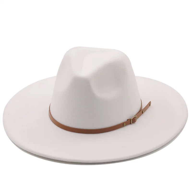 Klassischer Filz-Fedora – Breitkrempiger Jazzhut für Damen & Herren