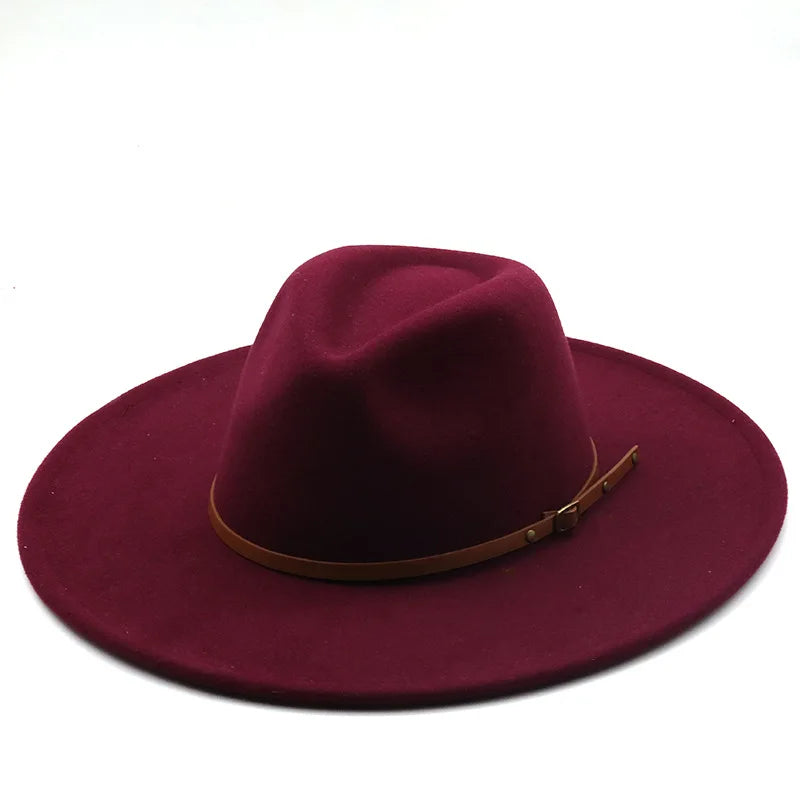 Klassischer Filz-Fedora – Breitkrempiger Jazzhut für Damen & Herren