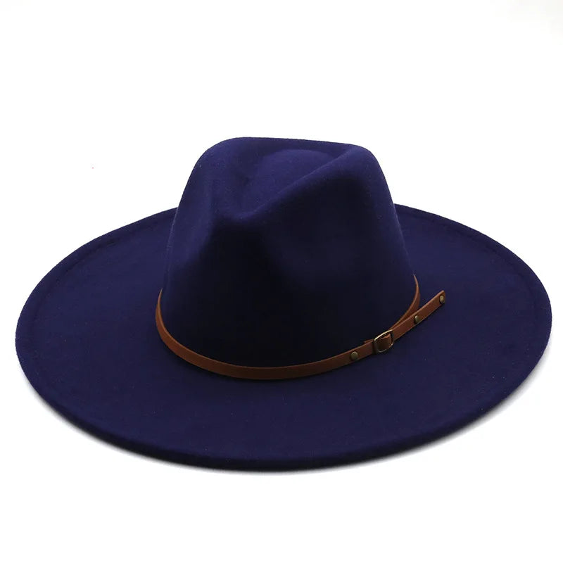 Klassischer Filz-Fedora – Breitkrempiger Jazzhut für Damen & Herren