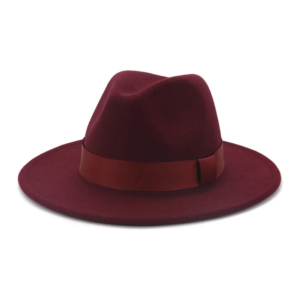 Limettengrüner Filz-Fedora – Breitkrempiger Trilby mit Hutband