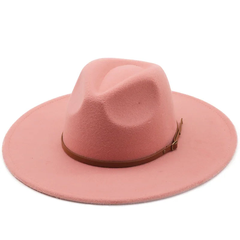 Klassischer Filz-Fedora – Breitkrempiger Jazzhut für Damen & Herren