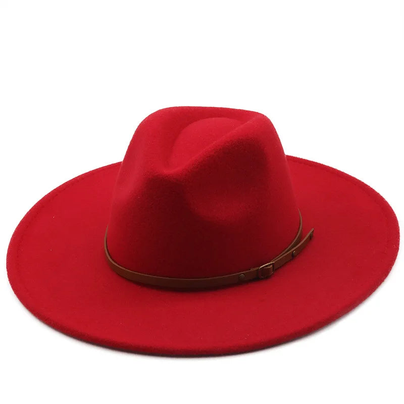 Klassischer Filz-Fedora – Breitkrempiger Jazzhut für Damen & Herren