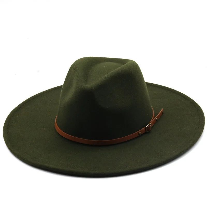 Klassischer Filz-Fedora – Breitkrempiger Jazzhut für Damen & Herren