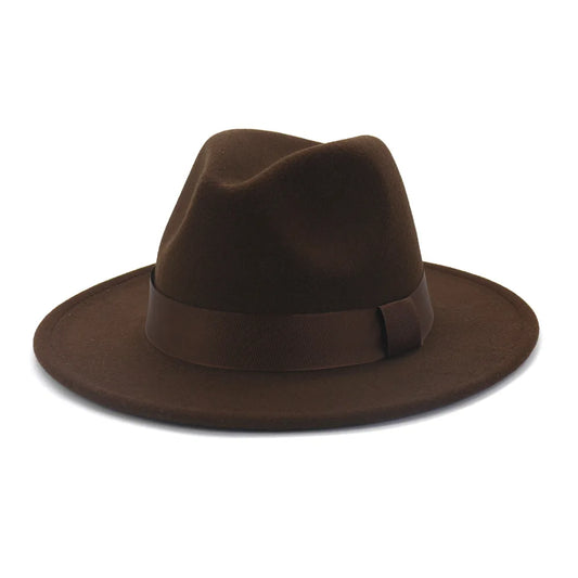 Limettengrüner Filz-Fedora – Breitkrempiger Trilby mit Hutband