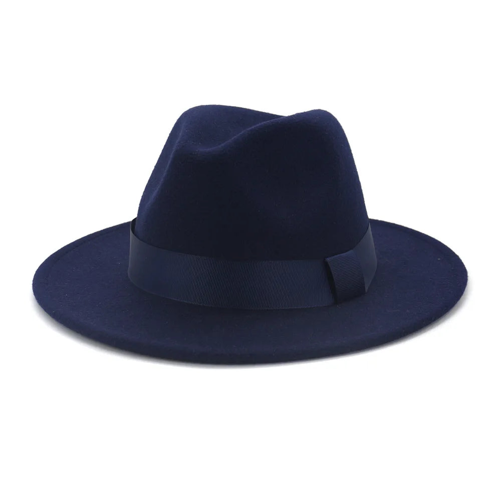 Limettengrüner Filz-Fedora – Breitkrempiger Trilby mit Hutband