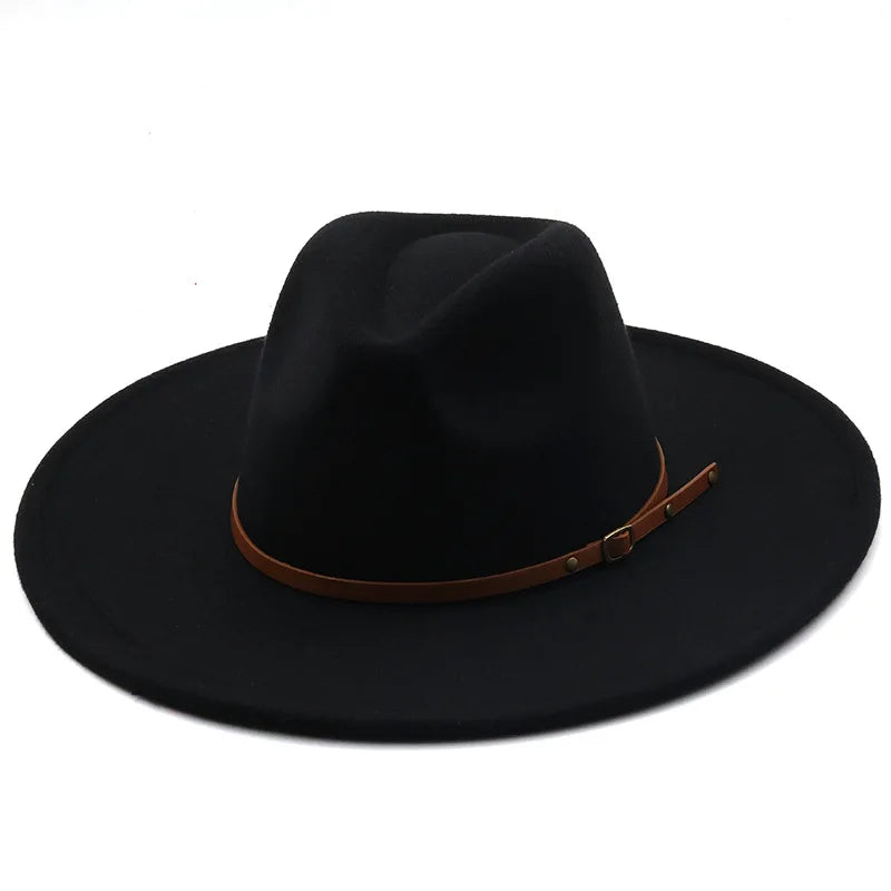 Klassischer Filz-Fedora – Breitkrempiger Jazzhut für Damen & Herren