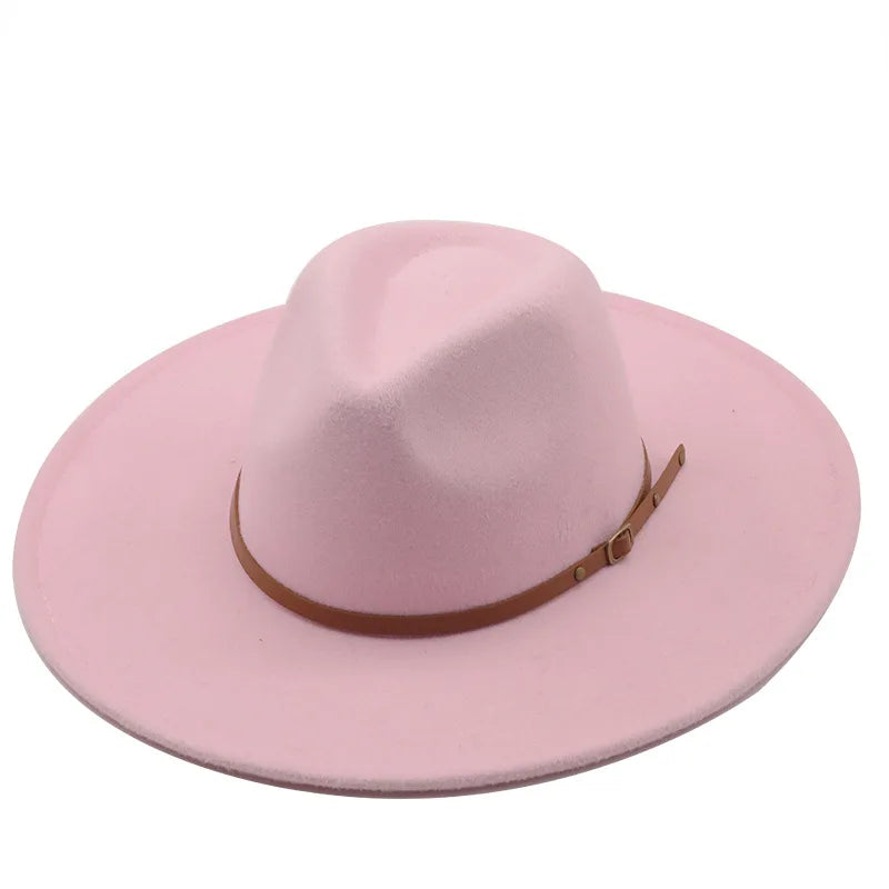Klassischer Filz-Fedora – Breitkrempiger Jazzhut für Damen & Herren