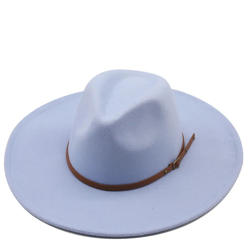 Klassischer Filz-Fedora – Breitkrempiger Jazzhut für Damen & Herren