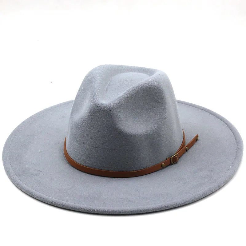 Klassischer Filz-Fedora – Breitkrempiger Jazzhut für Damen & Herren