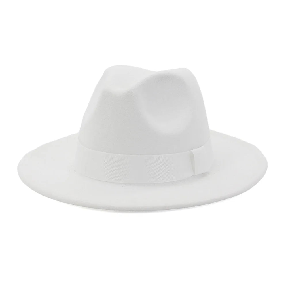 Limettengrüner Filz-Fedora – Breitkrempiger Trilby mit Hutband