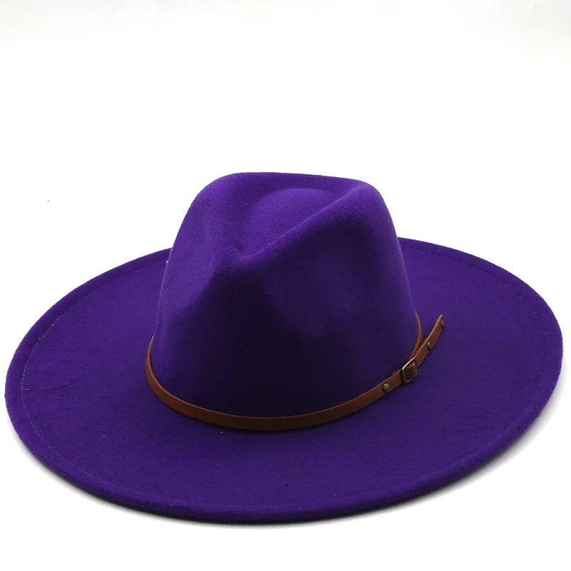 Klassischer Filz-Fedora – Breitkrempiger Jazzhut für Damen & Herren