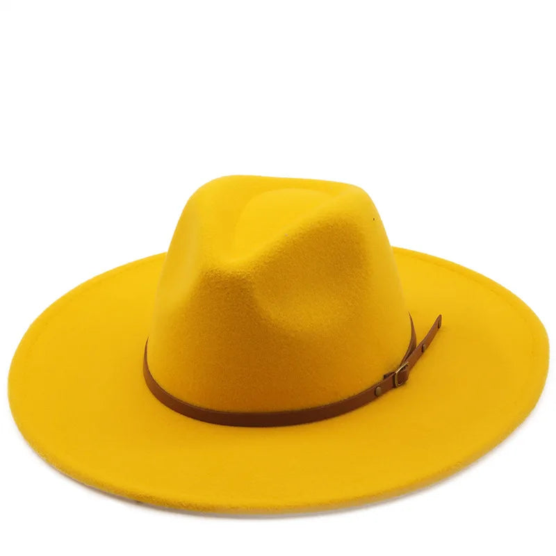 Klassischer Filz-Fedora – Breitkrempiger Jazzhut für Damen & Herren
