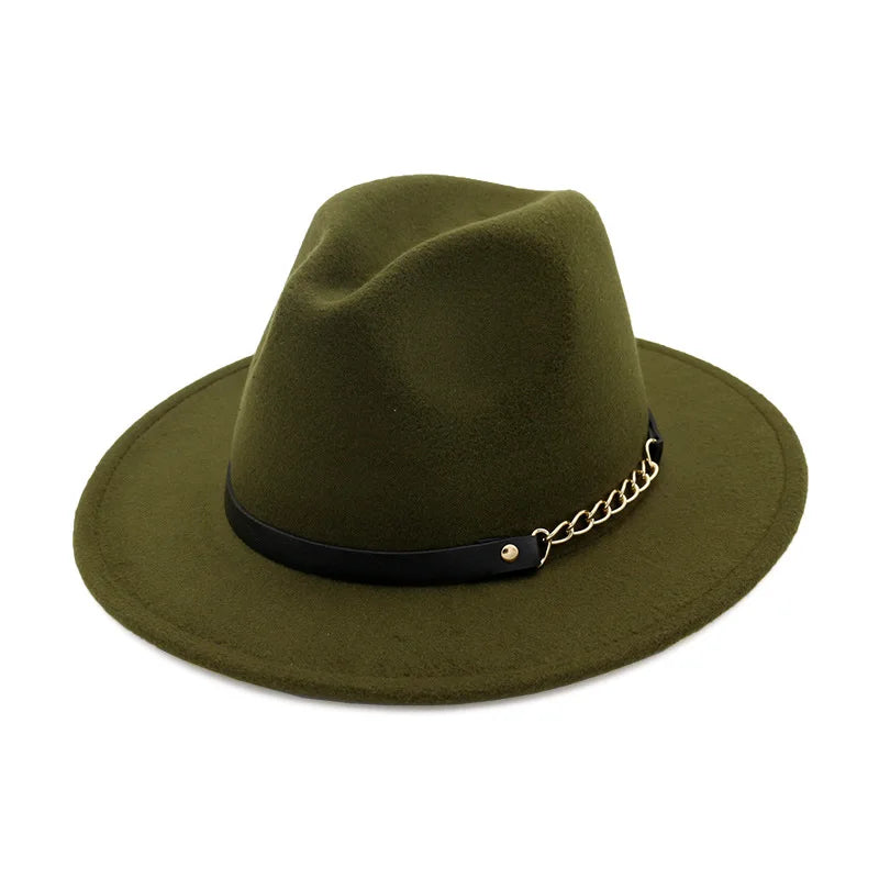 Wollfilz Fedora-Hut – Breitkrempiger Unisex Trilby
