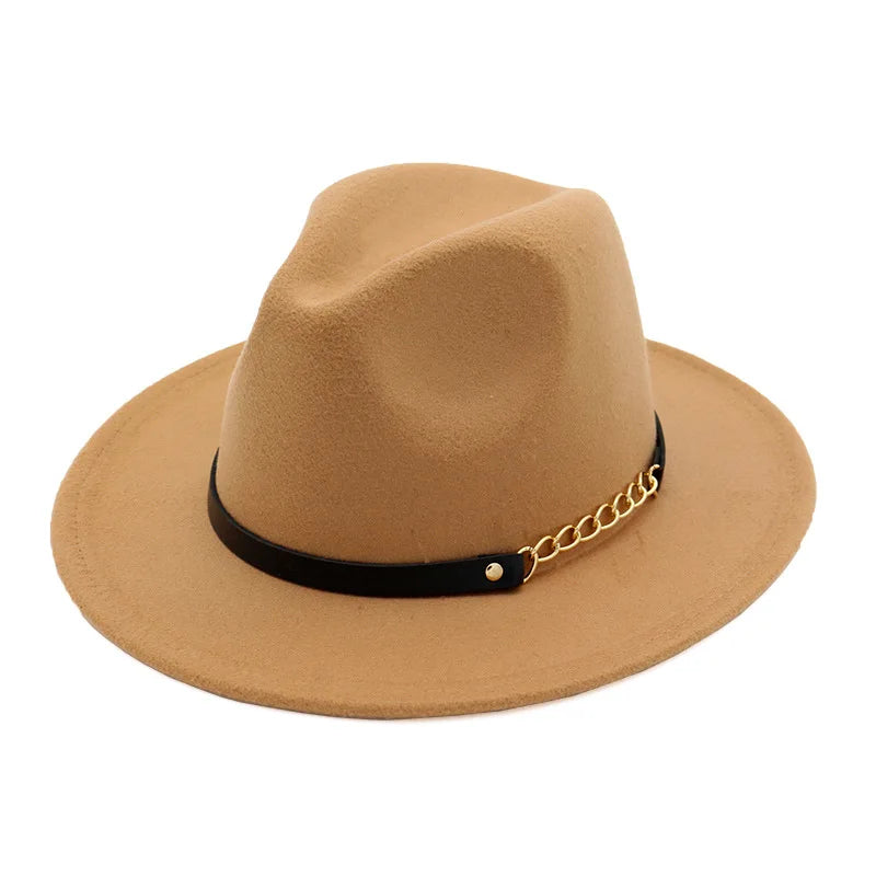 Wollfilz Fedora-Hut – Breitkrempiger Unisex Trilby