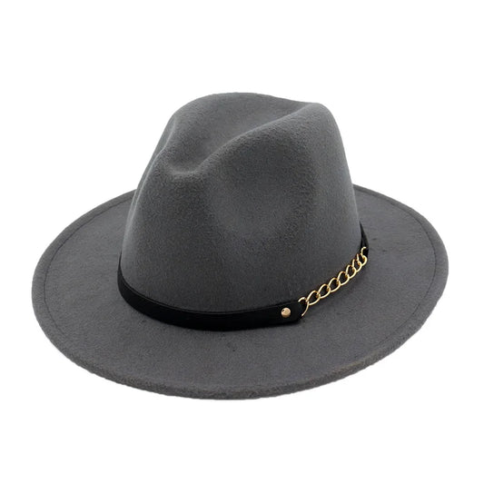 Wollfilz Fedora-Hut – Breitkrempiger Unisex Trilby