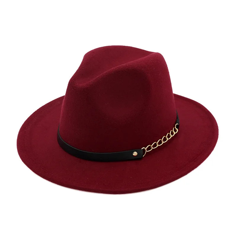 Wollfilz Fedora-Hut – Breitkrempiger Unisex Trilby