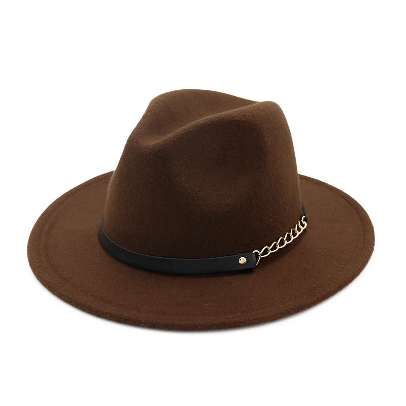 Wollfilz Fedora-Hut – Breitkrempiger Unisex Trilby
