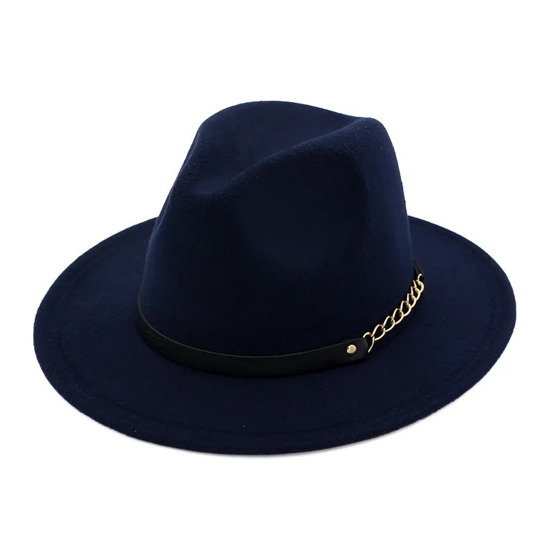 Wollfilz Fedora-Hut – Breitkrempiger Unisex Trilby