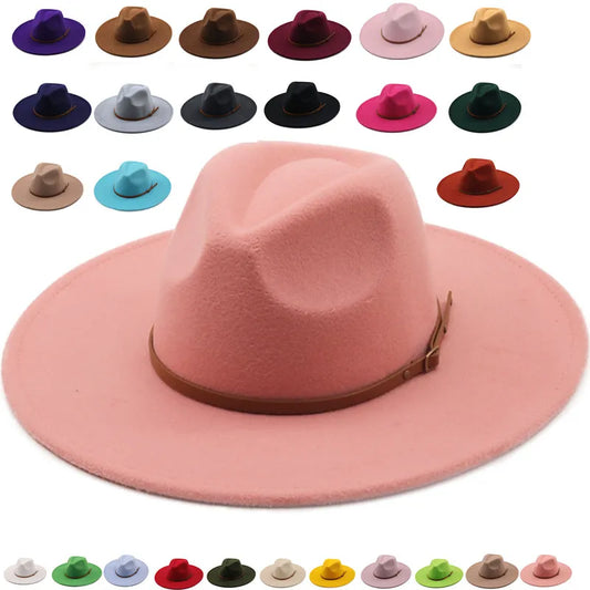 Klassischer Filz-Fedora – Breitkrempiger Jazzhut für Damen & Herren