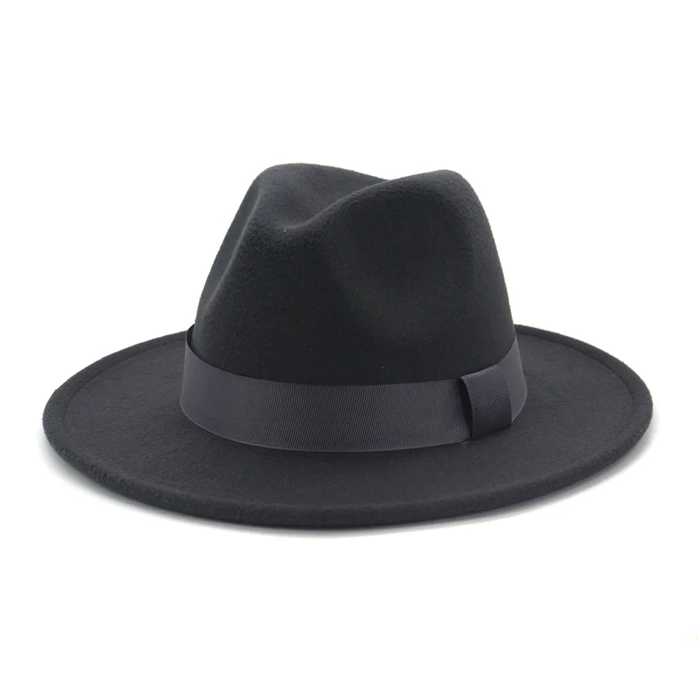 Limettengrüner Filz-Fedora – Breitkrempiger Trilby mit Hutband