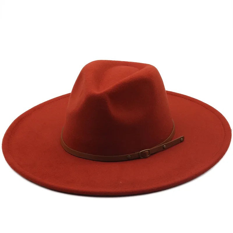 Klassischer Filz-Fedora – Breitkrempiger Jazzhut für Damen & Herren