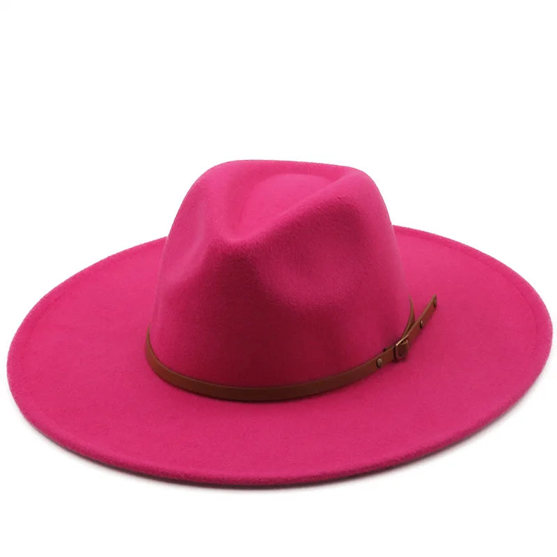 Klassischer Filz-Fedora – Breitkrempiger Jazzhut für Damen & Herren