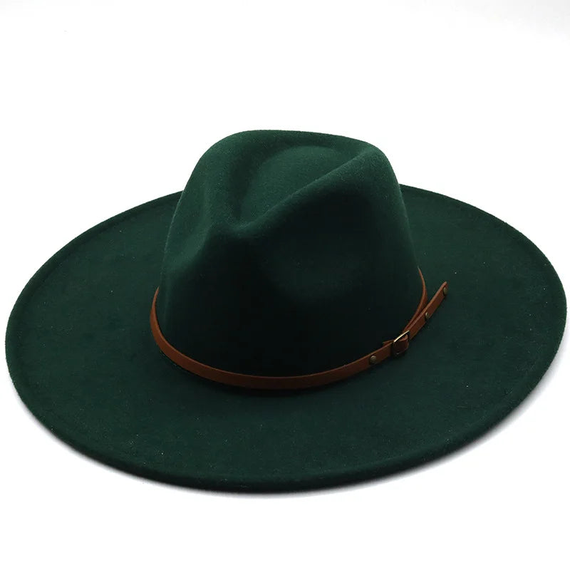 Klassischer Filz-Fedora – Breitkrempiger Jazzhut für Damen & Herren