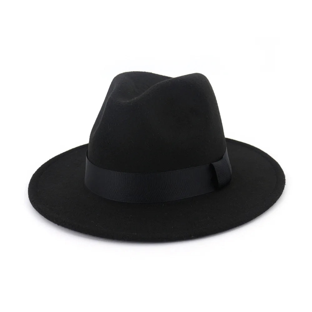 Limettengrüner Filz-Fedora – Breitkrempiger Trilby mit Hutband