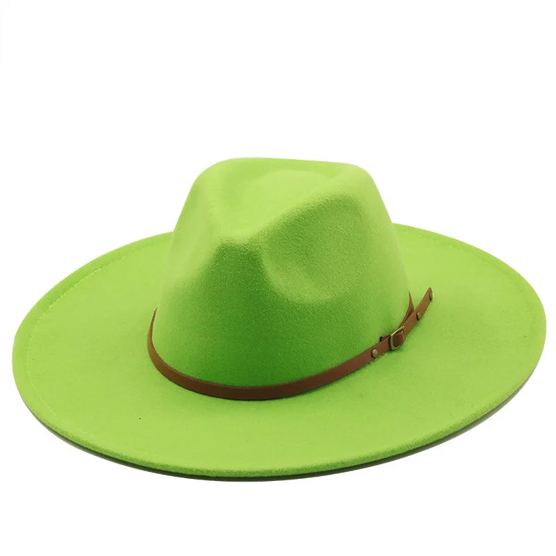Klassischer Filz-Fedora – Breitkrempiger Jazzhut für Damen & Herren