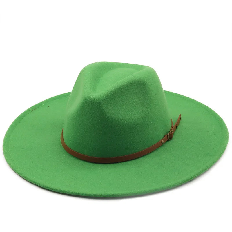 Klassischer Filz-Fedora – Breitkrempiger Jazzhut für Damen & Herren