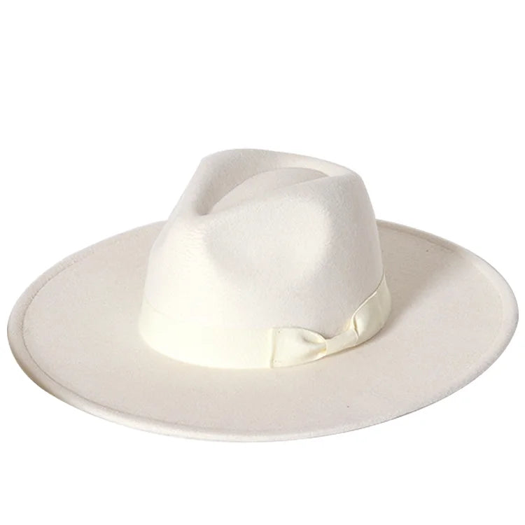 Klassischer Filz-Fedora – Breitkrempiger Jazzhut für Damen & Herren