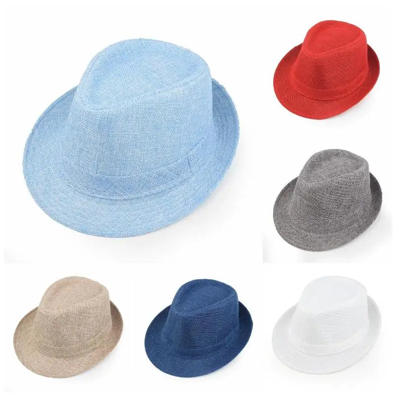 Sommer Leinen-Fedora – Unisex Strand- und Sonnenhut
