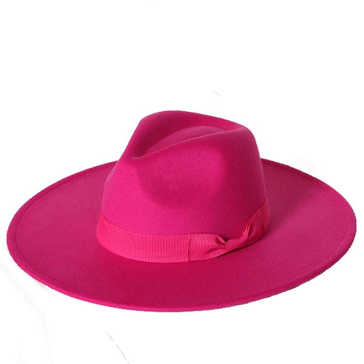 Klassischer Filz-Fedora – Breitkrempiger Jazzhut für Damen & Herren