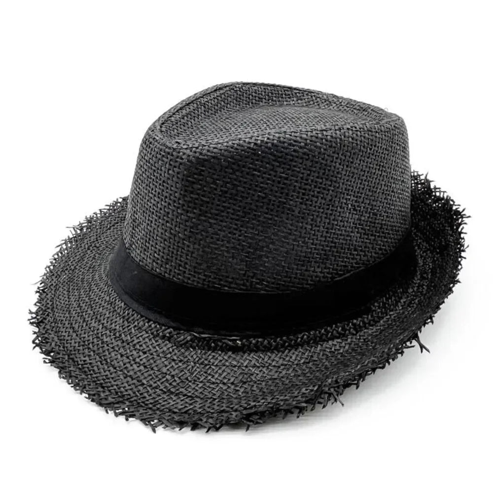 Breitkrempiger Stroh-Cowboyhut – Unisex Sommer-Sonnenhut