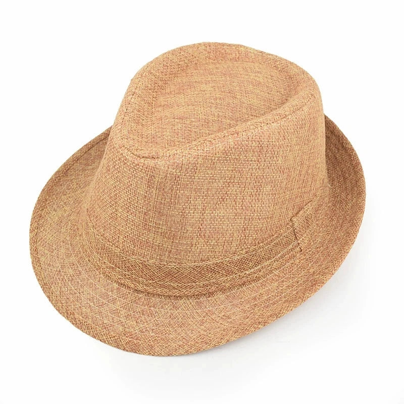 Sommer Leinen-Fedora – Unisex Strand- und Sonnenhut