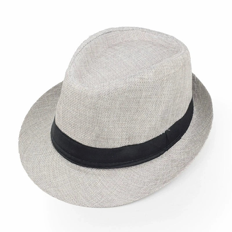 Sommer Leinen-Fedora – Unisex Strand- und Sonnenhut