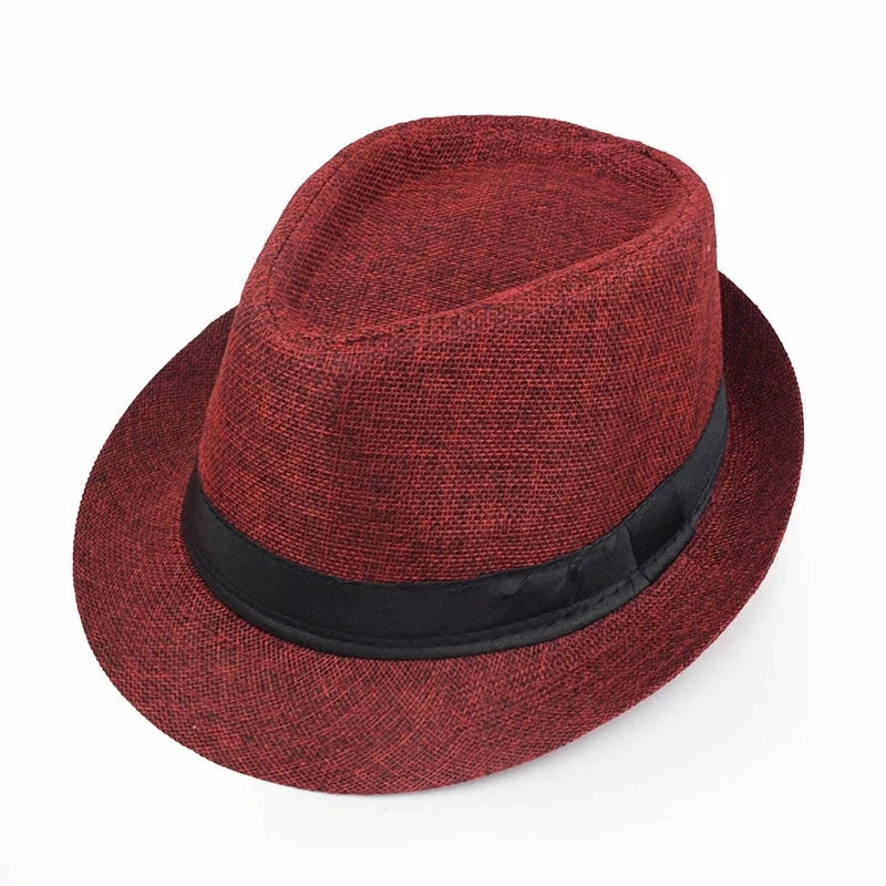 Sommer Leinen-Fedora – Unisex Strand- und Sonnenhut