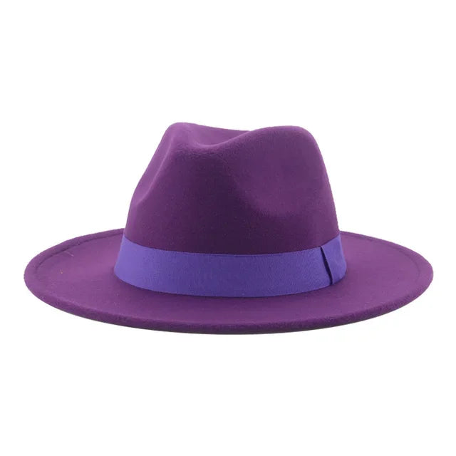 Klassischer Beiger Fedora-Hut – Breitkrempiger Hut mit Band