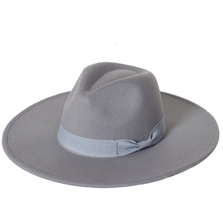 Klassischer Filz-Fedora – Breitkrempiger Jazzhut für Damen & Herren