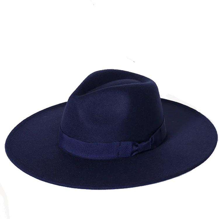 Klassischer Filz-Fedora – Breitkrempiger Jazzhut für Damen & Herren