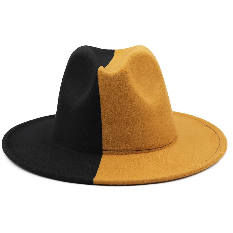 Patchwork Fedora-Hut – Eleganter Breitkrempiger Hut für Damen & Herren