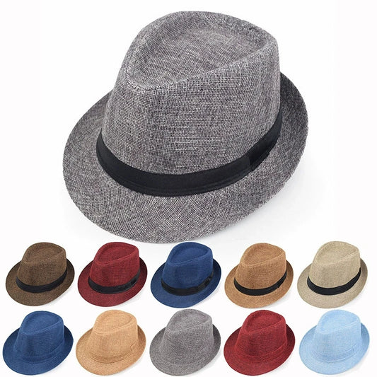 Sommer Leinen-Fedora – Unisex Strand- und Sonnenhut