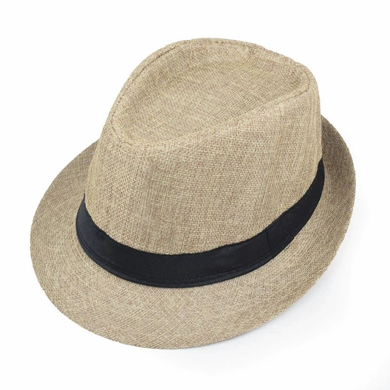 Sommer Leinen-Fedora – Unisex Strand- und Sonnenhut