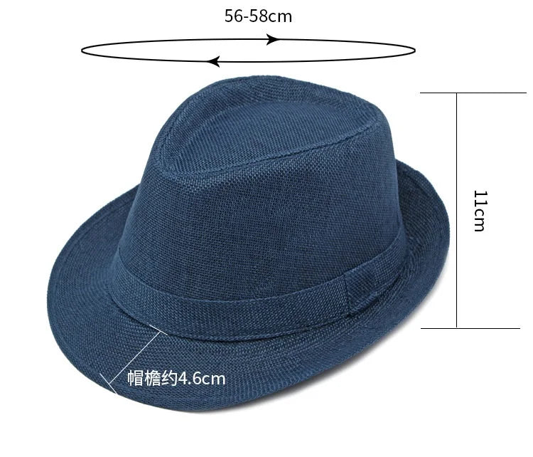 Sommer Leinen-Fedora – Unisex Strand- und Sonnenhut