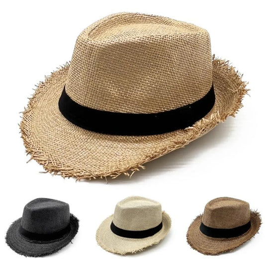 Breitkrempiger Stroh-Cowboyhut – Unisex Sommer-Sonnenhut